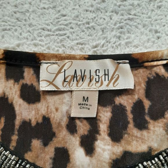 Lavish Animal Print Poncho Tunic Shirt Size M - Picture 8 of 14